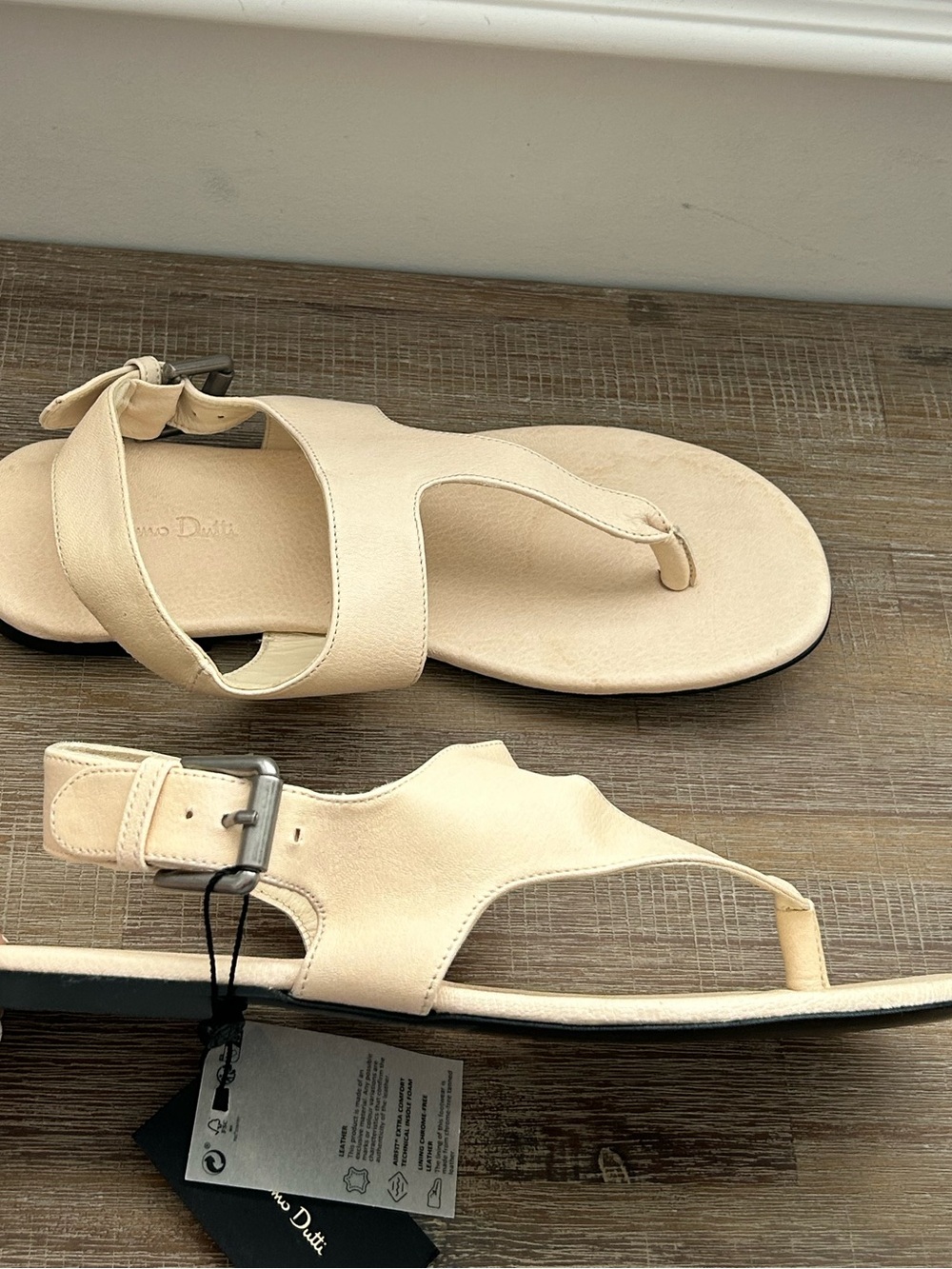 Massimo Dutti Cream Leather Sandals Size 38 or 7.5 - Picture 4 of 10